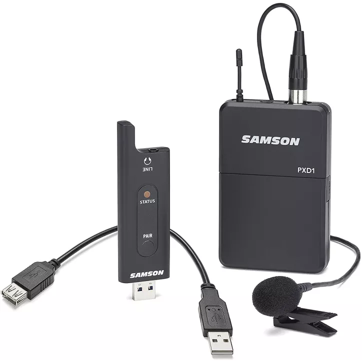 Samson XPD2 Lavalier: Micro sans Fil USB pour Podcasts, Streaming & Présentations Impeccables